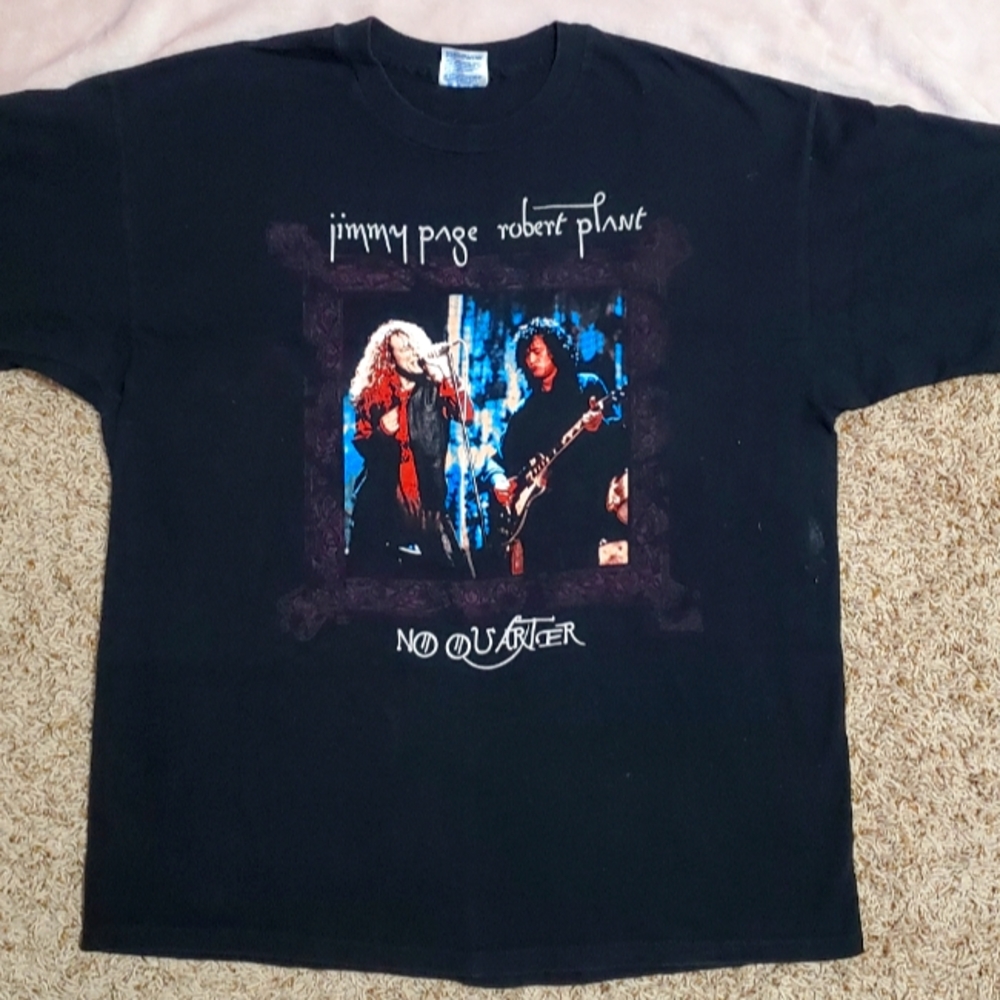 Jimmy Page Robert Plant 1995 No Quarter Concert World Tour Tee Shirt XL